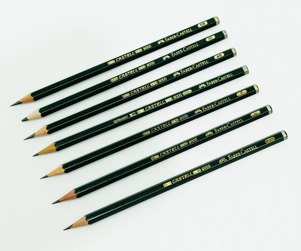 Lápiz de grafito para dibujo Faber Castell 9000 Alemania