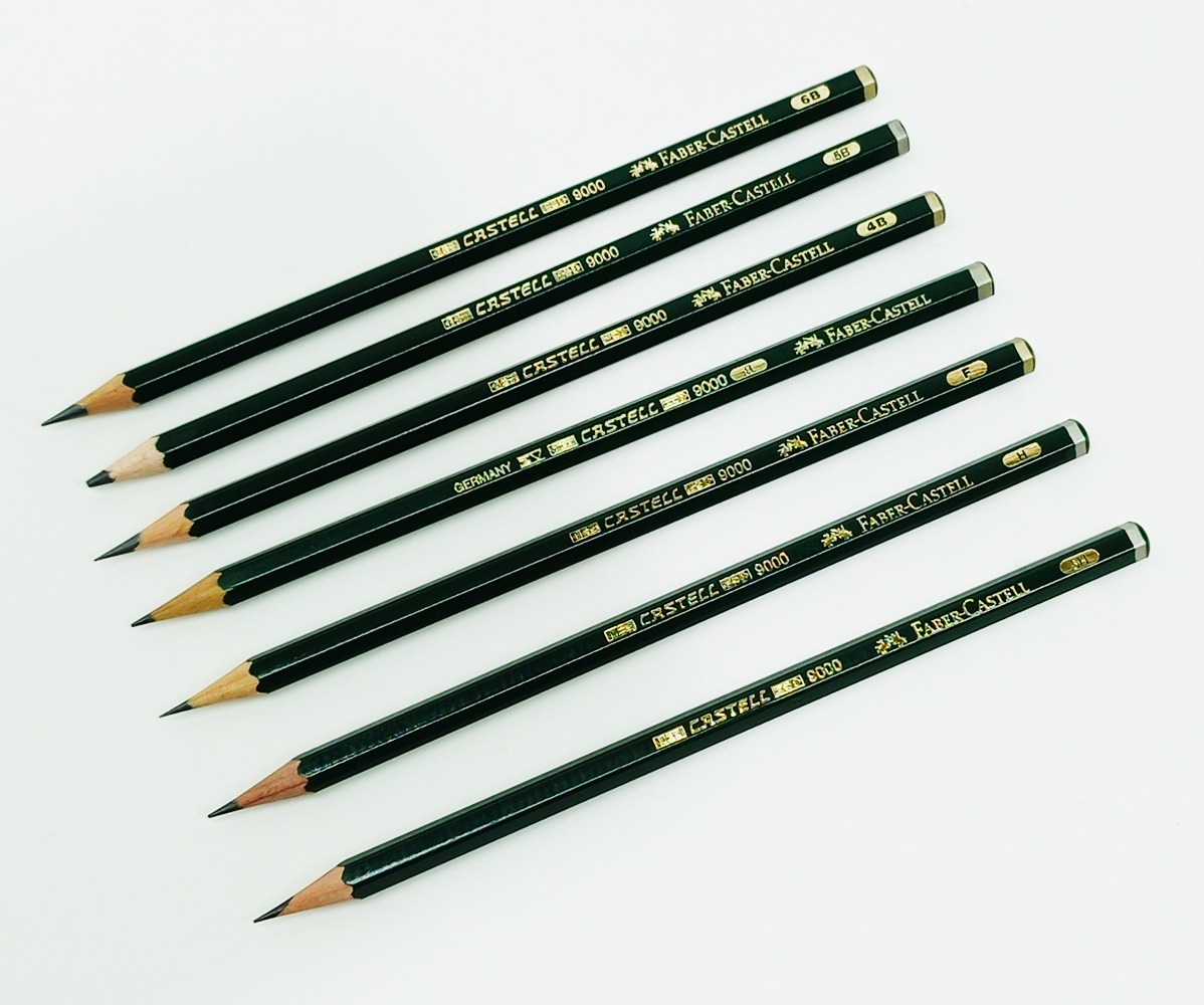 Lápiz de grafito para dibujo Faber Castell 9000 Alemania