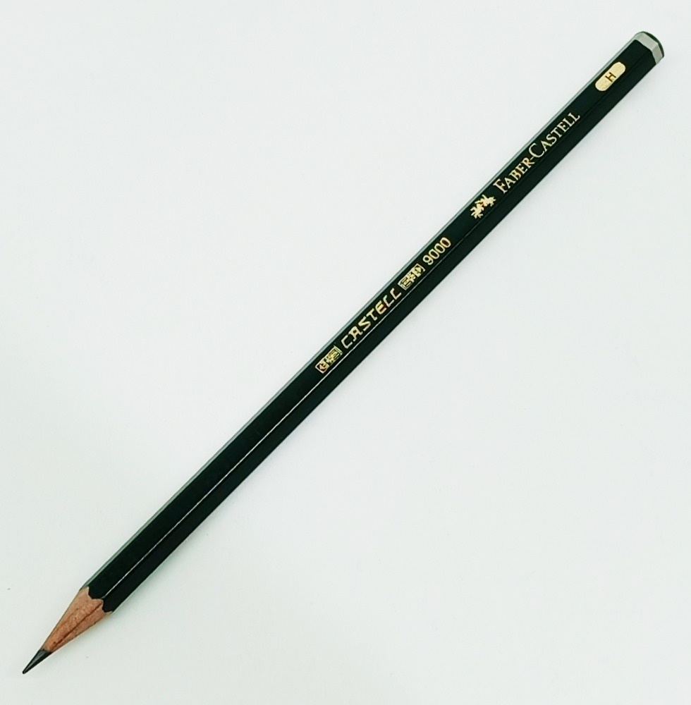 Lápiz de grafito para dibujo "H" Faber Castell 9000 Alemania