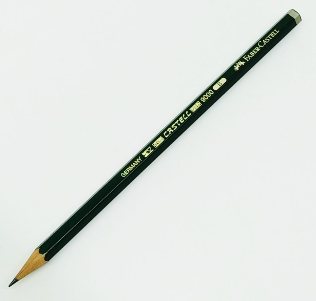 Lápiz de grafito para dibujo "B" Faber Castell 9000 Alemania