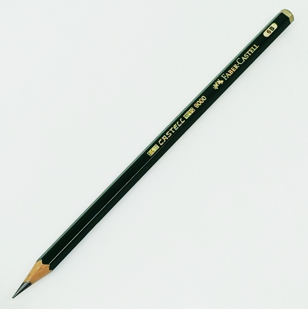 Lápiz de grafito para dibujo "6B" Faber Castell 9000 Alemania