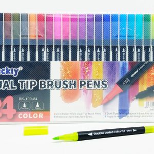Marcador punta Pincel 24 colores BECKLY Dual Tip BK-100-24