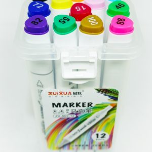 Marcador permanente 12 col ZUIXUA doble punta ZX-602-12