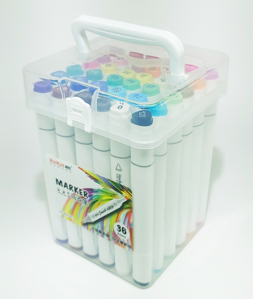 Marcador permanente 36 col ZUIXUA doble punta ZX-602-36 - Imagen 2