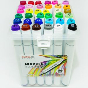 Marcador permanente 36 col ZUIXUA doble punta ZX-602-36