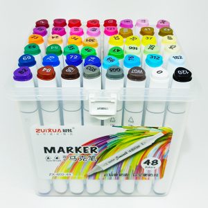 Marcador permanente 48 col ZUIXUA doble punta ZX-602-48