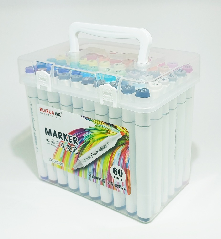 Marcador permanente 60 col ZUIXUA doble punta ZX-602-60 - Imagen 2