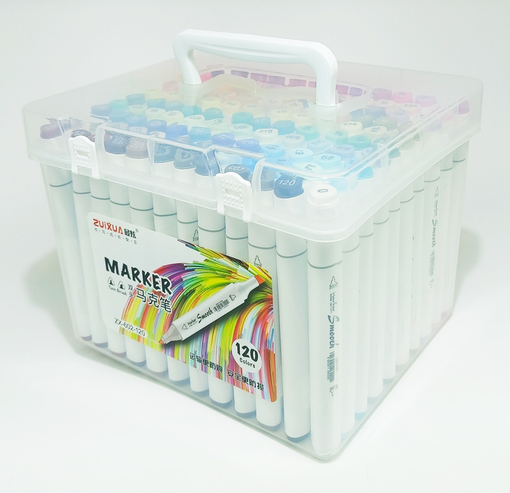 Marcador permanente 120 col ZUIXUA doble punta ZX-602-120 - Imagen 2