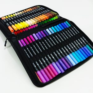 Marcador punta pincel 60 colores DUAL BRUSH DB-60 Doble Punta Estuche de Lona