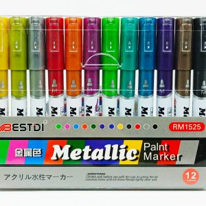 Marcador Metálico 12 colores BESTDI Acrílico RM1525 Punta Media