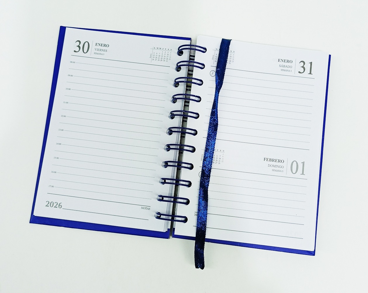 Agenda 2026 A-6 col. plenos, anillado 1 página por día tapa dura 1S - Imagen 2