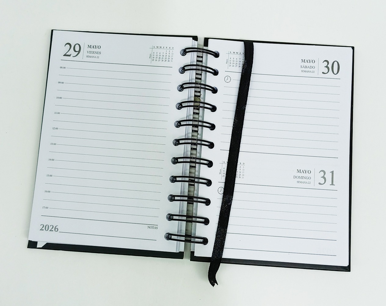 Agenda 2026 A-6 Estampado, anillado 1 página por día tapa dura 14S - Imagen 2
