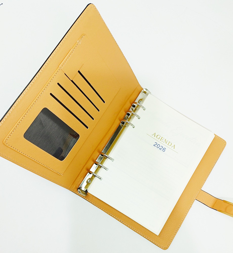 Agenda Ejecutiva 2026, 6 anillas AG 1-2 1 página por día, tapas de cuero sintético. - Imagen 3