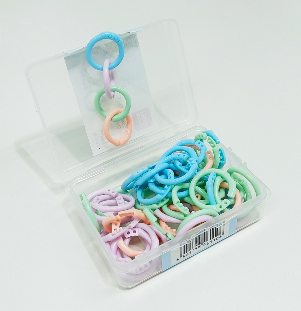 Argolla DELI TA865 de Plástico de 22 mm colores pastel.