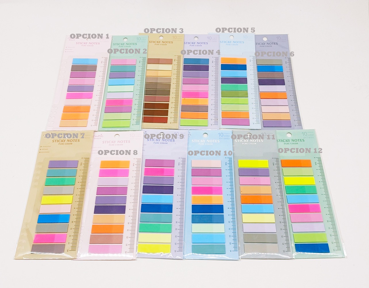 Banderitas en Set Sticky Notes 10 Diferentes Colores x 20 (rectangular)