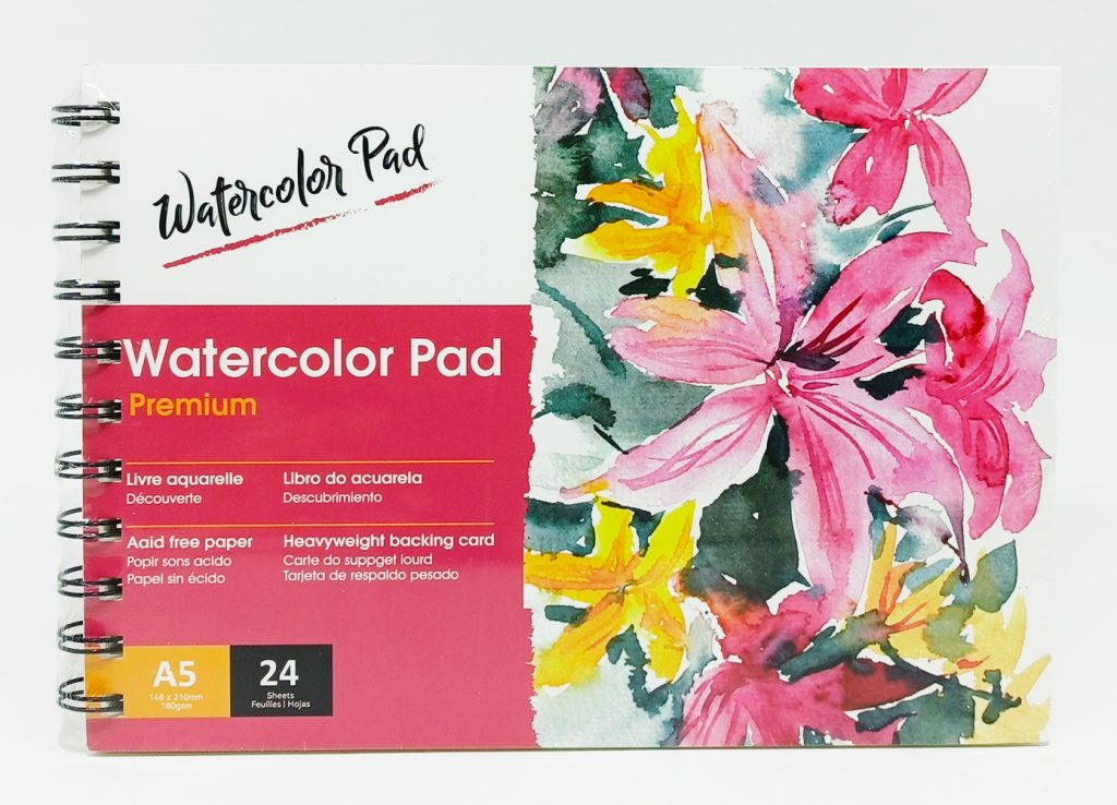 Block de Dibujo Espiral A-5 WATERCOLOR Pad Premium 24 hojas 180 gr para Acuarela WA52401
