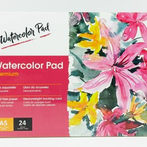 Block de Dibujo Espiral A-5 WATERCOLOR Pad Premium 24 hojas 180 gr para Acuarela WA52401