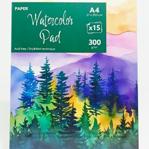 Block de Dibujo A-4 WATERCOLOR Pad 15 hojas 300 gr. para Acuarela WA51501-1