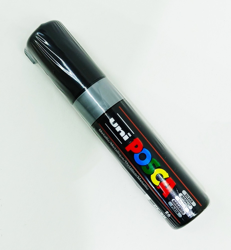 Marcador permanente UNI POSCA 8 mm Plata 26