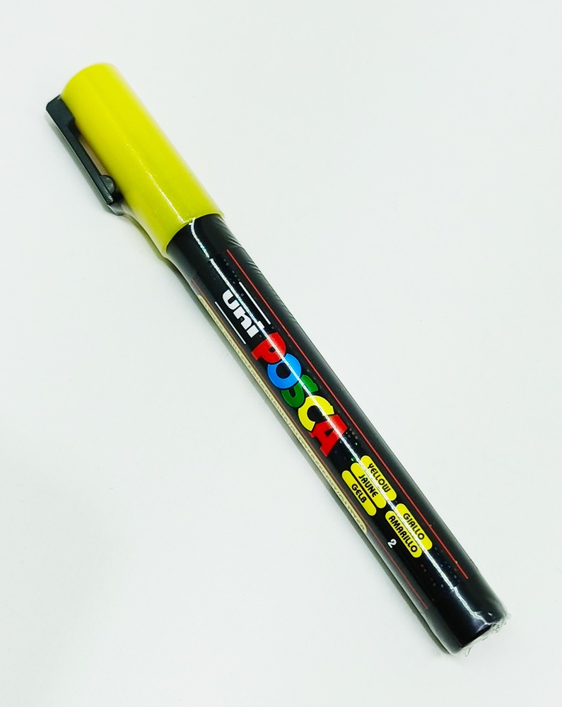 Marcador permanente UNI POSCA 1.3 mm Amarillo Glitter 24G