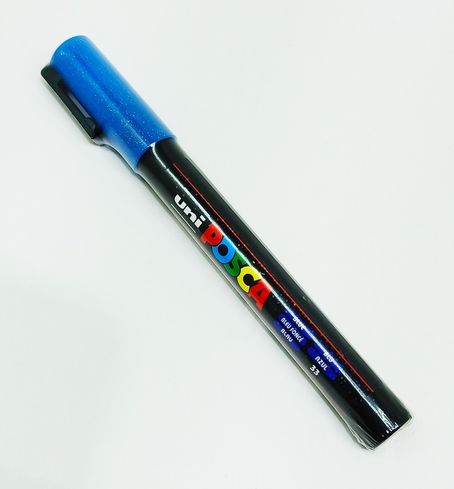 Marcador permanente UNI POSCA 1.3 mm Azul Glitter 41G