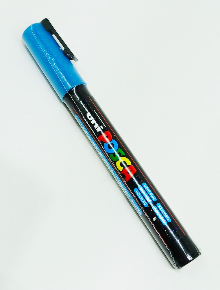 Marcador permanente UNI POSCA 1.3 mm Celeste Glitter57G