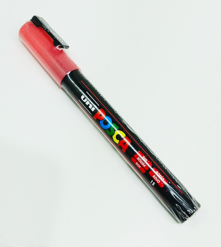 Marcador permanente UNI POSCA 1.3 mm Rojo Glitter 40G