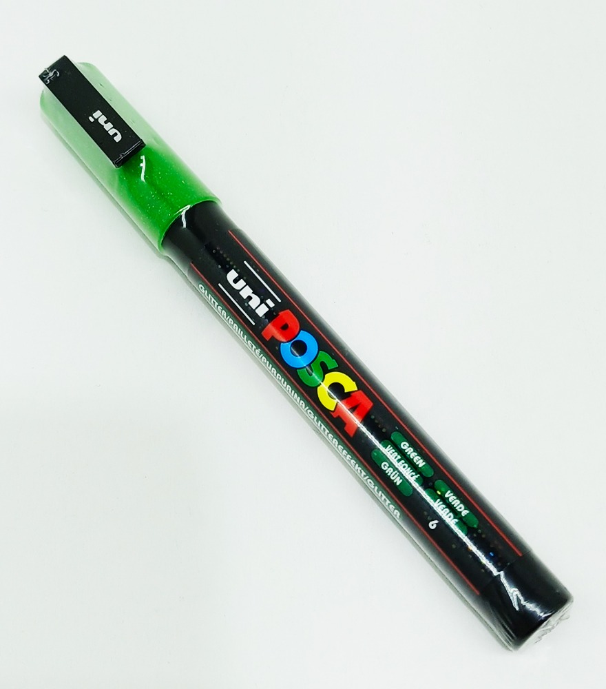 Marcador permanente UNI POSCA 1.3 mm Verde Glitter 33G