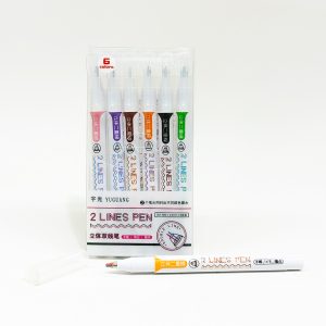 Marcador Doble Línea 6 colores YUGUANG 0.5 mm DM-822