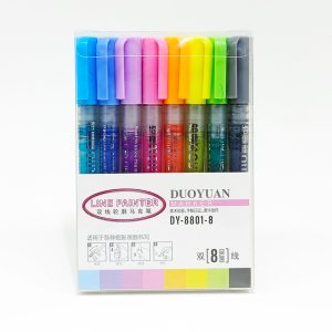 Marcador Metálico con Bordes 6 colores DUOYUAN DY-8801-1