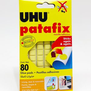 Pegamento UHU Patafix color amarillo de 80 unidades 44390