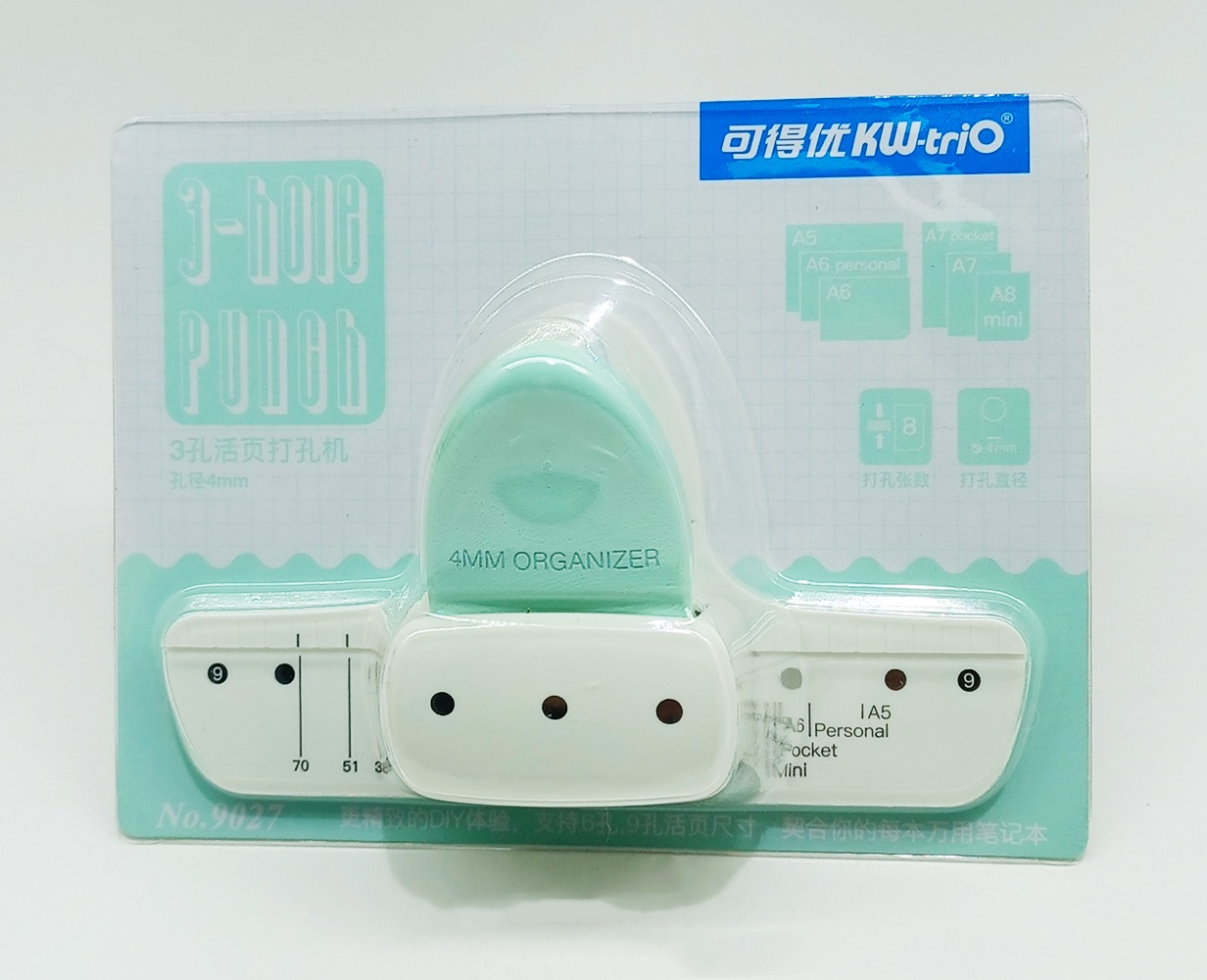 Perforadora 3 orificios KW-TRIO 9027 para 5 a 8 hojas para agenda - A5 - Imagen 2