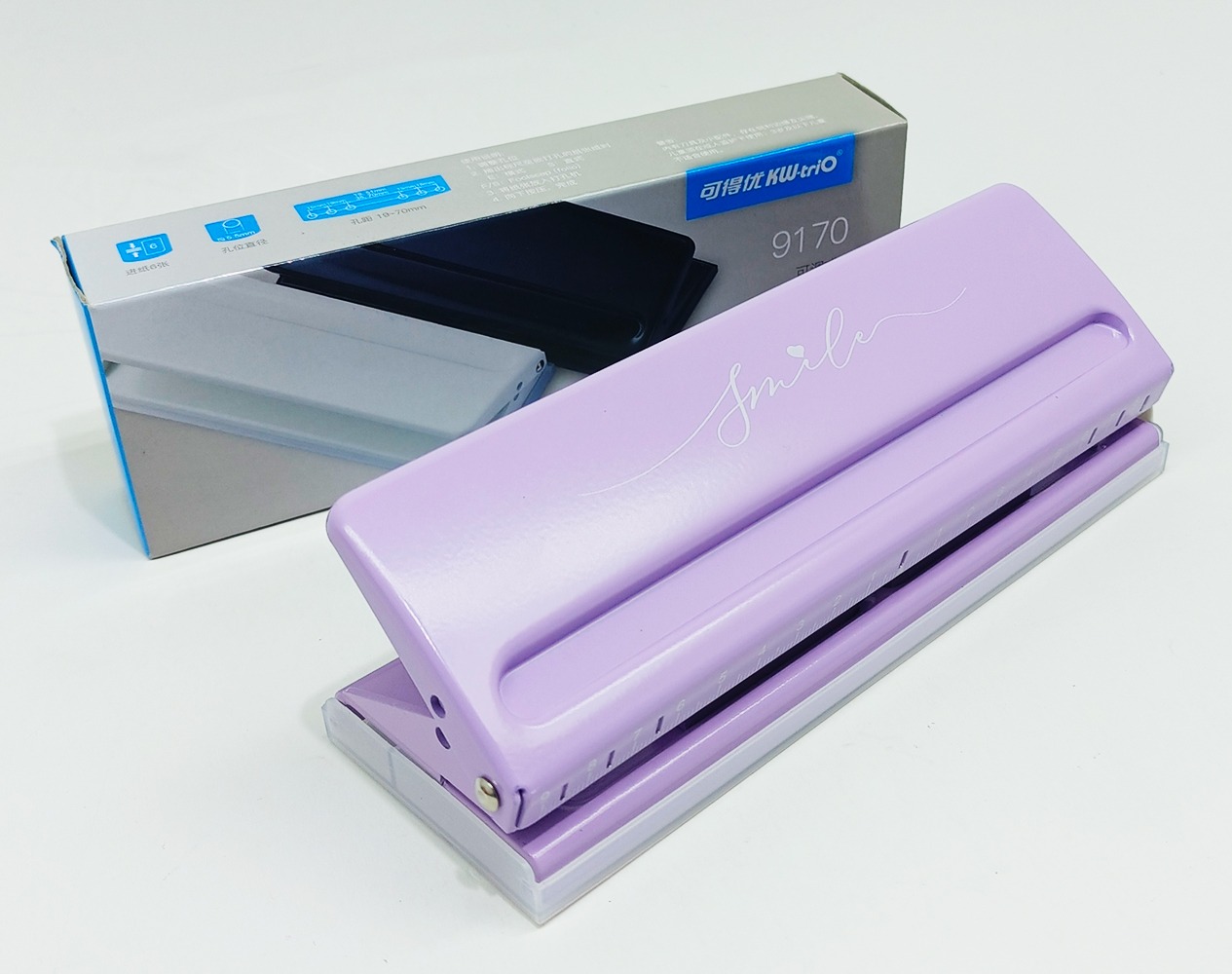 Perforadora 6 orificios KW-TRIO 9170 para 6 hojas ajustable - Imagen 2