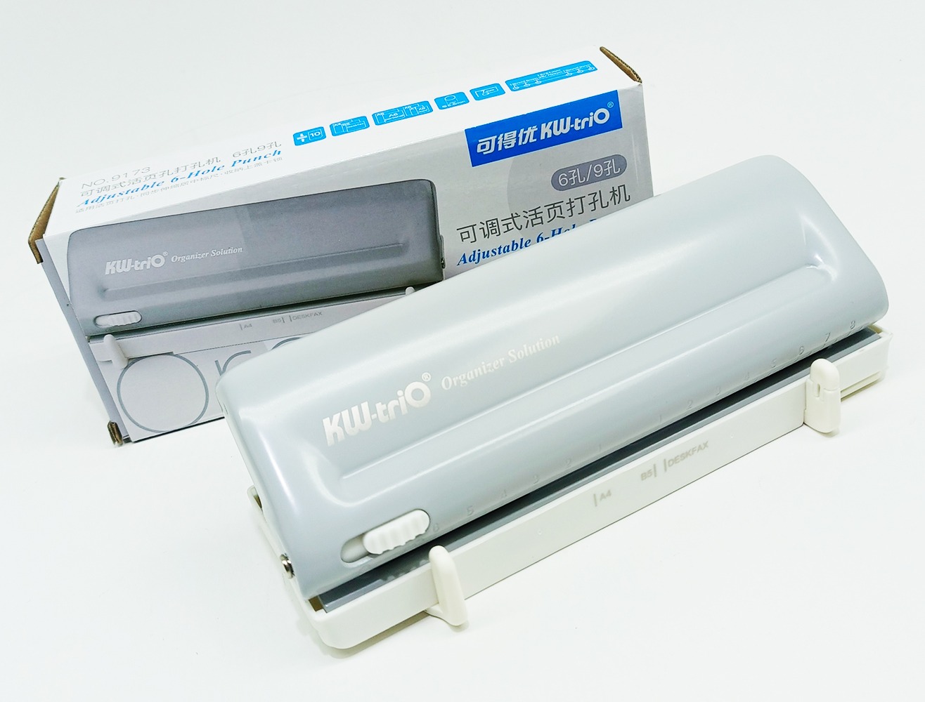 Perforadora 6 orificio KW-TRIO 9173 para 10 hojas ajustable - Imagen 2