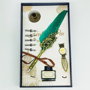 Plumillas para Caligrafía LANGKONGQUE Y-2503 6 plumillas + Canuto + Tinta + separador de página.