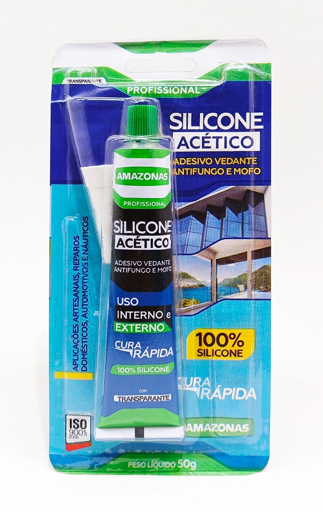 Silicona Acético AMAZONAS de 50 gr. Uso externo interno