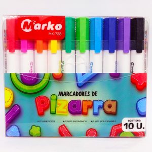 Marcador para Pizarra Acrílica MARKO 10 Diferentes Colores MK-728