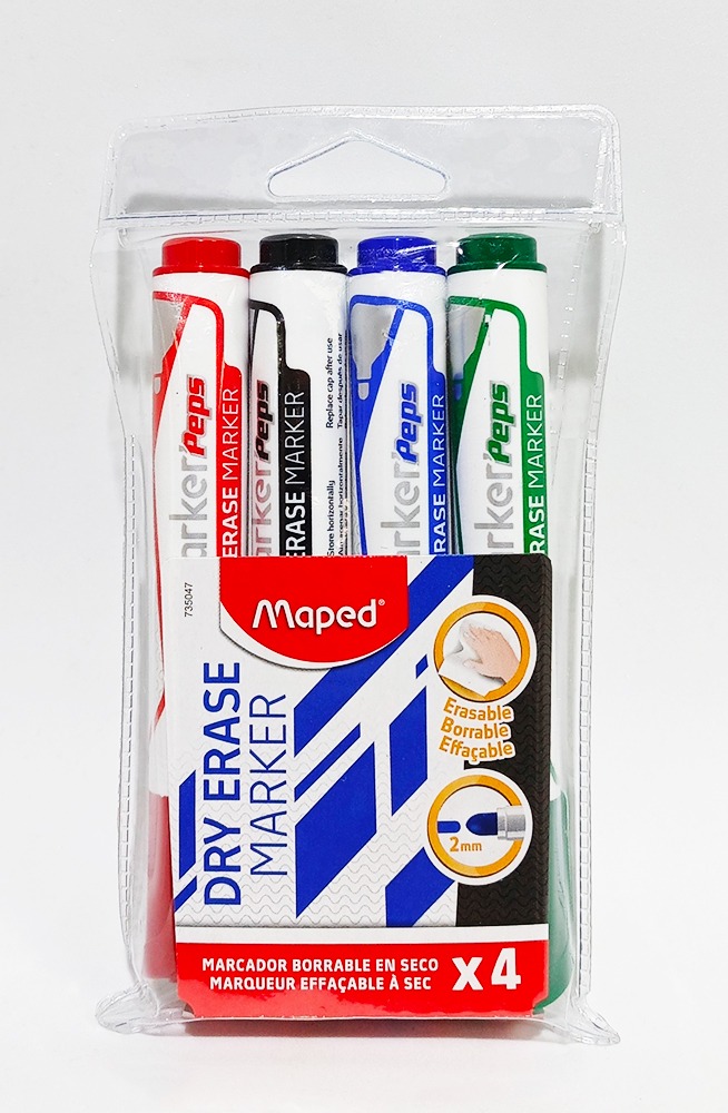 Marcador para pizarra Acrílica MAPED Jumbo 4 colores 735047