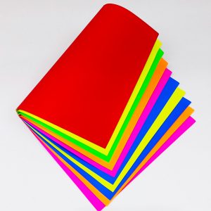Papel Fluorescente Block de 10 colores 20 x 20 cm