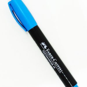 Resaltador FABER CASTELL 49 Celeste Punta biselada Gruesa