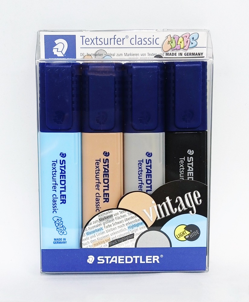 Resaltador STAEDTLER Textsurfer clasic set de 4 colores Vintage 364CWP4