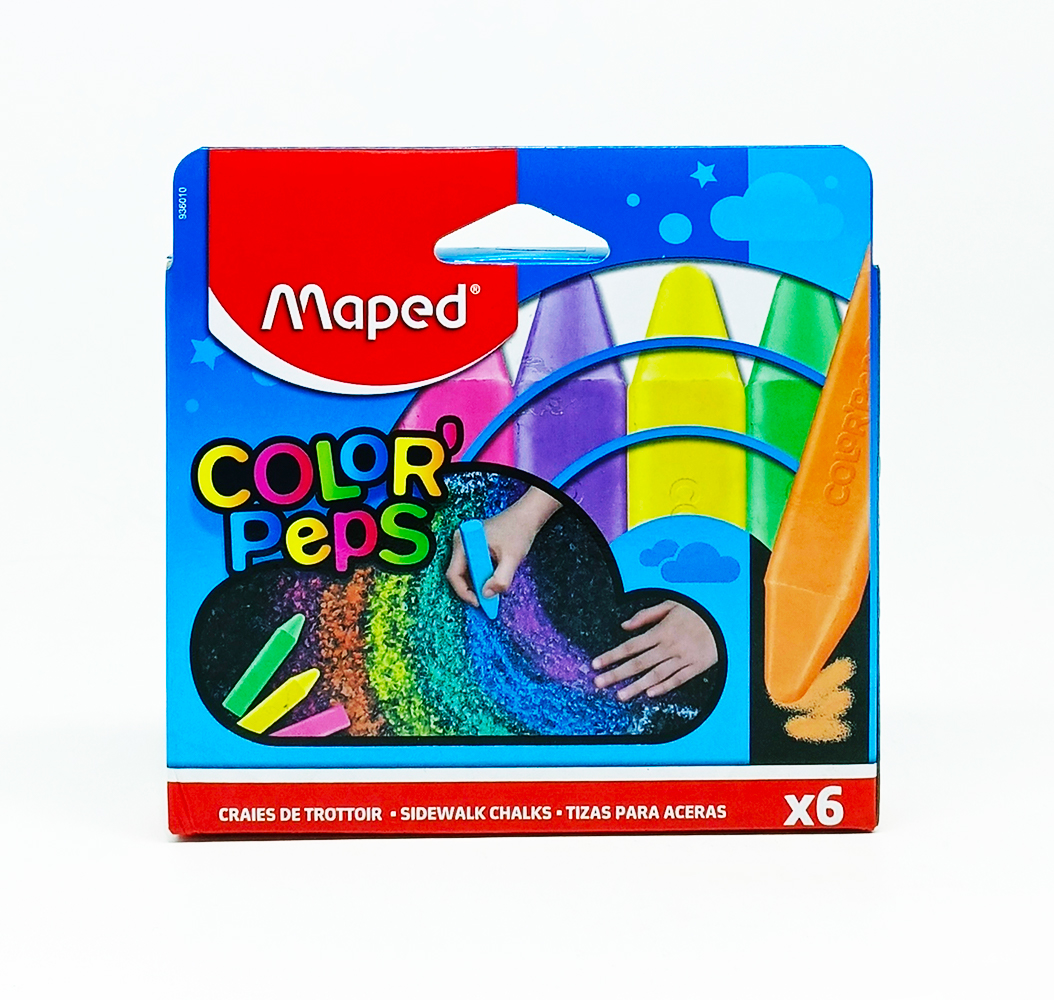 Tizas MAPED 6 Colores para aceras Color Peps 936010
