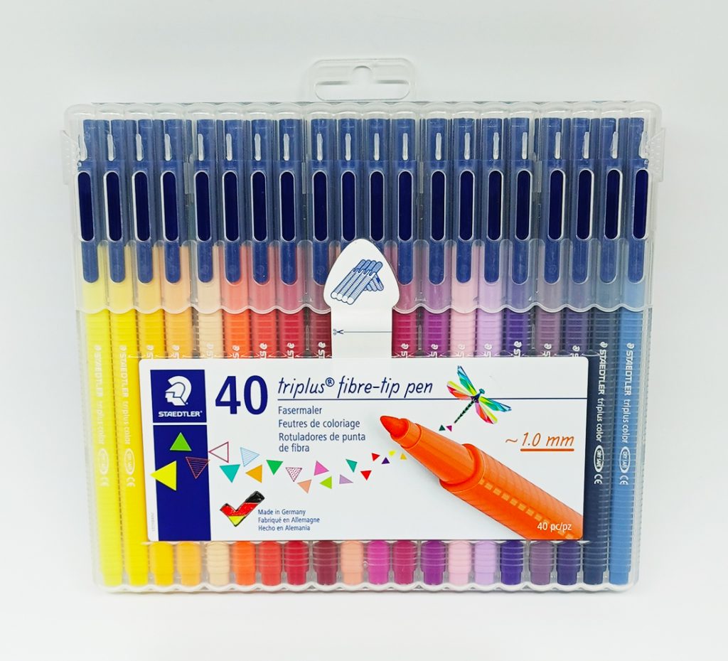 Marcador STAEDTLER triplus 1.0 mm Estuche de 40 colores caja plástica 323 SB40
