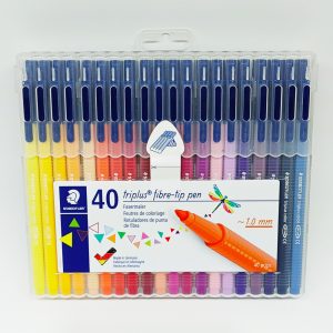 Marcador STAEDTLER triplus 1.0 mm Estuche de 40 colores caja plástica 323 SB40