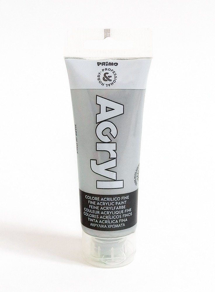 Pintura Acrílica PRIMO Plata tubo de 75 ml