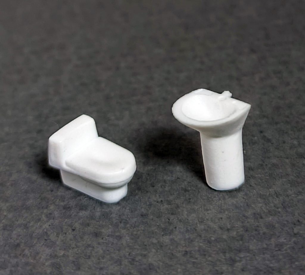 Juego de Baño plástico blanco escala 1:75