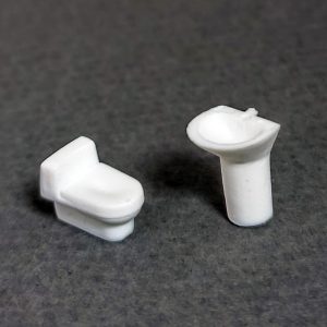 Juego de Baño plástico blanco escala 1:75