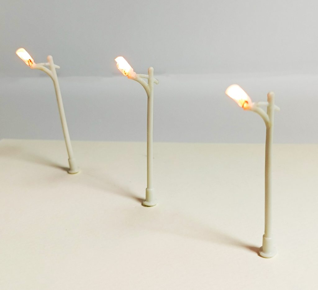 Luminaria Led Simple para Avenida/Plaza color blanco Escala 1:100