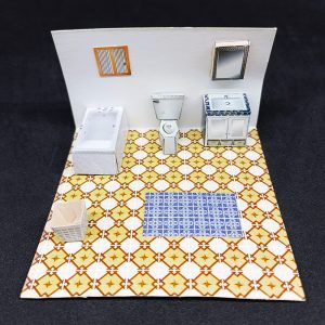 Juego de Baño armado de cartulina escala 1:50