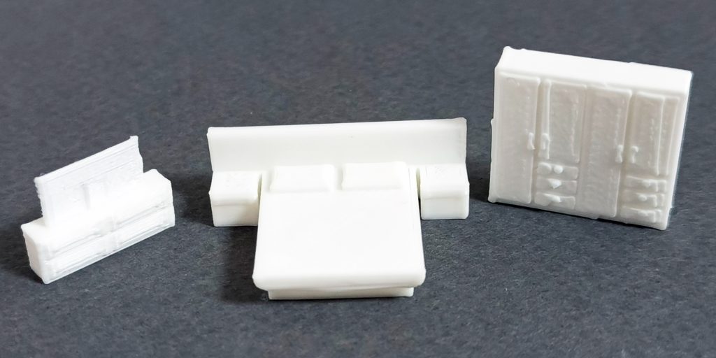 Juego de Dormitorio 2 Plazas plástico escala 1:100
